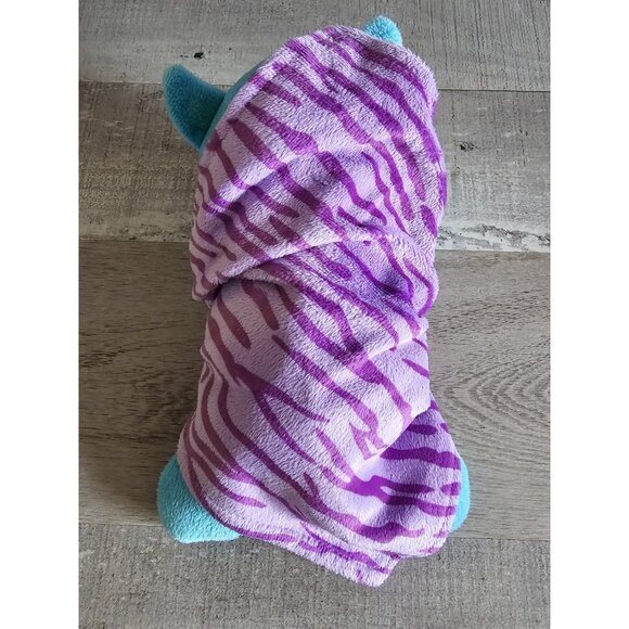 Snug Buddies Blue Bear Plush Wrapped In Purple Security Blanket Lovey Stuffed - Picture 5 of 6